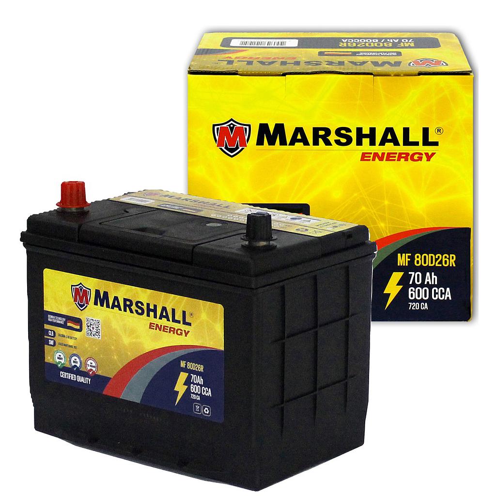 MARSHALL MF80D26R  CLASE 8, UN2794-70 Ah,600 CCA