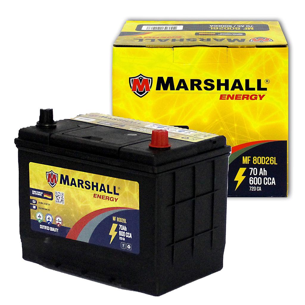 MARSHALL MF80D26L CLASE 8 UN2794-70 Ah,600 CCA