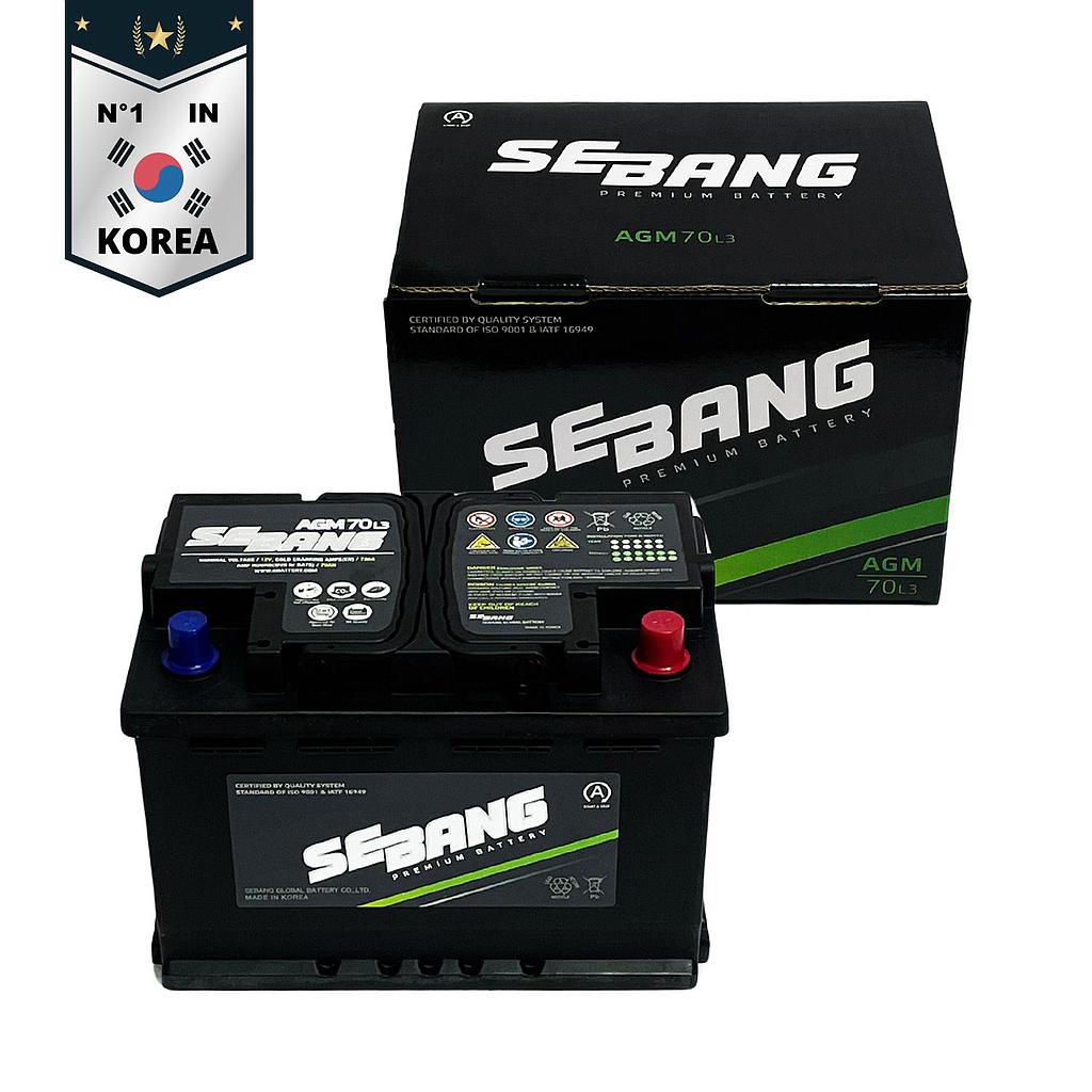 SEBANG GB AGM703LP CLASE 8 UN2794-70Ah 720CCA